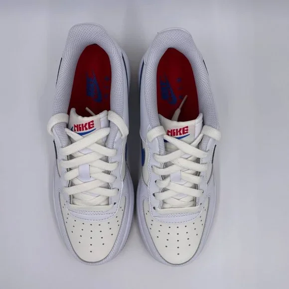 Nike Air Force 1 White / Royal Blue Womens Shoes - Picture 5 of 8